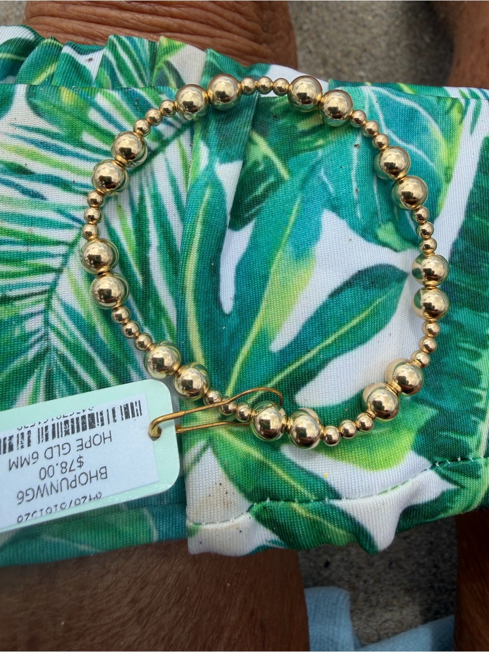 Enewton hope gold 6mm Beaded Stretch Bracelet NWT